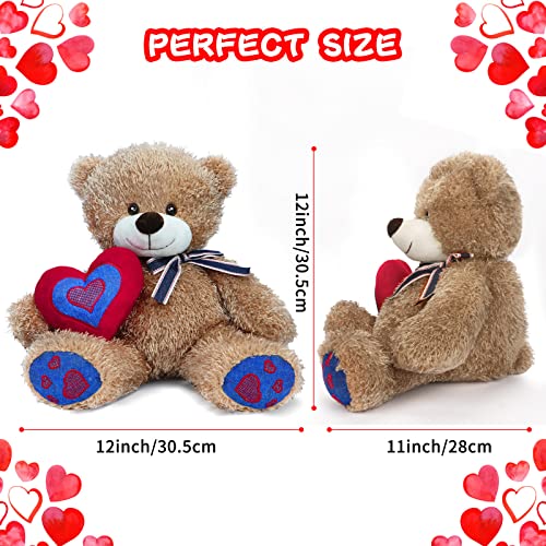 Nleio I Love You Teddy Bear, 18" Plush Stuffed Bear With Red Heart Pillow, Stuffed Animal Plush Gift For Her/Him/Girlfriend/Boyfriend/Babies/Kids/Mom, Valentines Bear, Birthday, Anniversary #TOP2