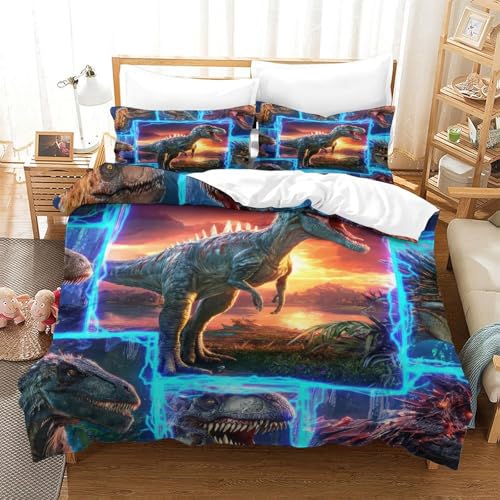 Parure de lit dinosaure 3D le cadeau idéal pour lit simple ado - 3