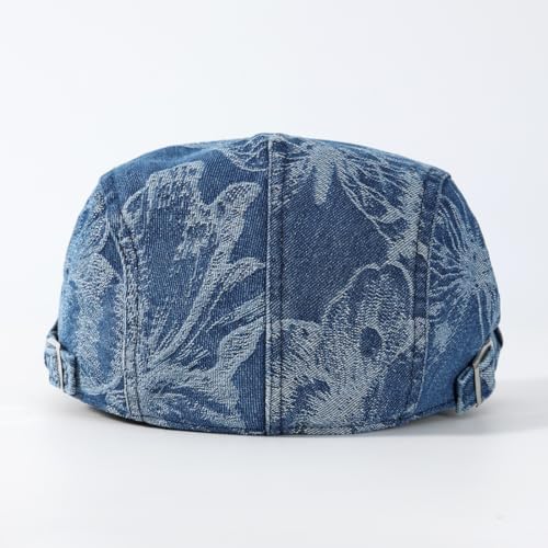 Image of Quanhaigou Men's Cotton Flat Ivy Gatsby Newsboy Driving Hat Adjustable Irish Cabbie Ivy Driving Hunting Cap