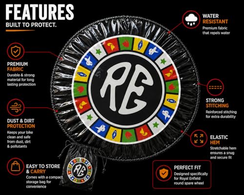 Image of Petrol Tank Cover for Bullet, Classic 350 /500, Electra and Standard, Black, Stretchable Fabric, Since 1901 Logo
