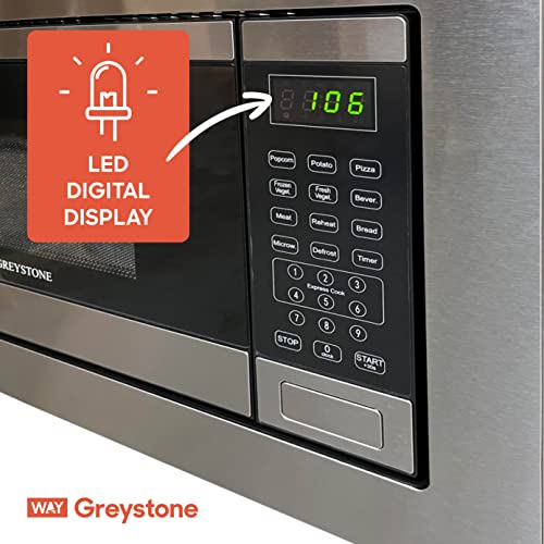 Greystone-09-Cubic-Foot-Built-In-Microwave-Digital-Touchpad-LED-Display-Includes-Trim-Stainless-Steel Greystone 09 Cubic Foot Built In Microwave Digital Touchpad LED Display Includes Trim Stainless Steel
