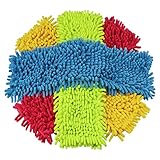 BigDean 4er Set Ersatz-Bezug für Bodenwischer - Wischbezug aus Mikrofaser - bunt - Hochfloor-Wischer Wischmopp Bezug für Parkett, Fliesen & Laminat - 43x13cm