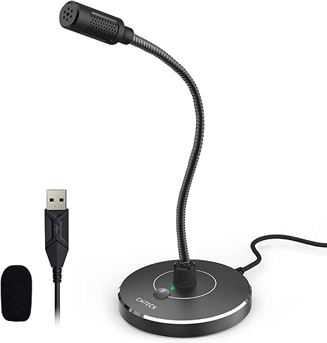 Miniatura 8 de CMTECK Micrófono USB G009, micrófono de escritorio con cancelación de ruido para PCportátil para chat en línea, estudio en casa, podcasting, juegos,