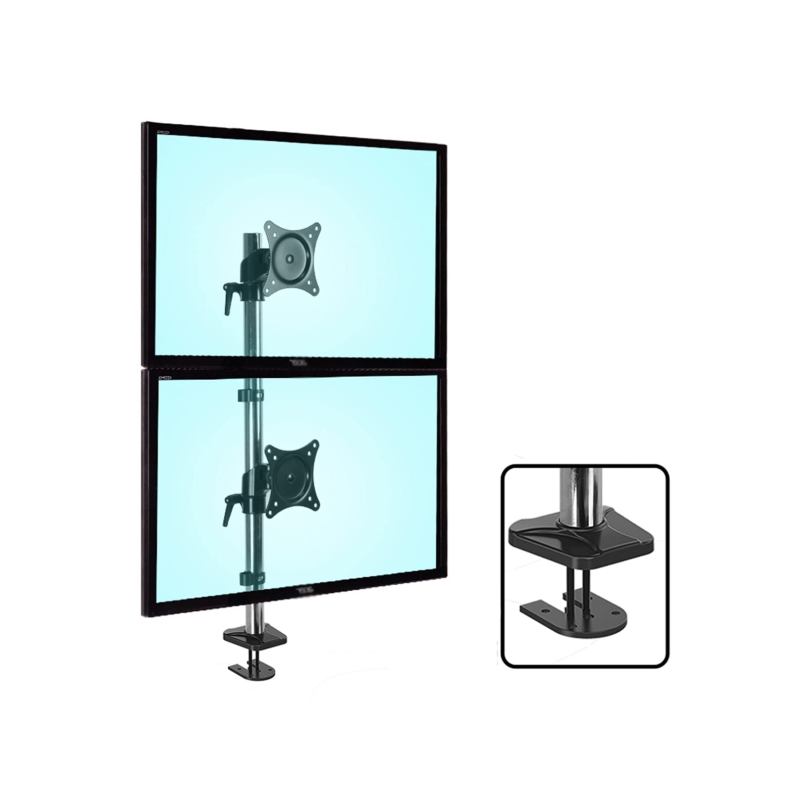 Aioneer Monitor Desk Mount Dual Screen Monitor Stand Monitor Mount Stand Installed Vertically Up And Down 17"-27" Monitor Desk Mount, Each Arm Holds Up To 17.6 Lbs Computer Monito-B