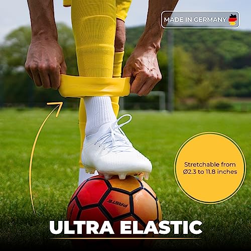 PASTE ยฎ Shin guard straps soccer silicone for adult men women kids children & youth yellow, Shinguard holders, pads & stays - Image 4