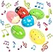 SZILBZ 6 Stück Holz Eierschüttler, Maracas Eier Shaker für musikalische Früherziehung Party Klassenzimmerzubehör oder Osterpartygeschenke Musikinstrument,6.5cm