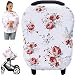 Privacy Baby car seat Covers - Stroller Canopy Nursing and Breastfeeding Covers, Multi-use carseat Canopy, for Boys and Girls Shower Gift (Print flower-02)