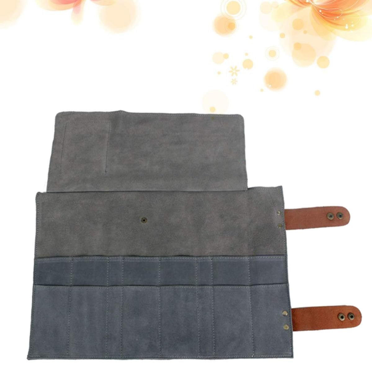 Amosfun Professionelle Friseurtasche mit 12 Fächern zur Organisation von Werkzeugen aus Leder und Rolle Design für Einsatz im Schönheitssalon