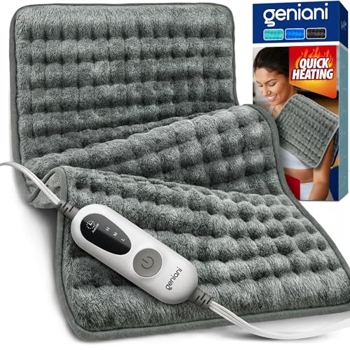 GENIANI Electric Heating Pad for Back Pain & Cramps Relief, Electric Throw, Self Care Gifts for...