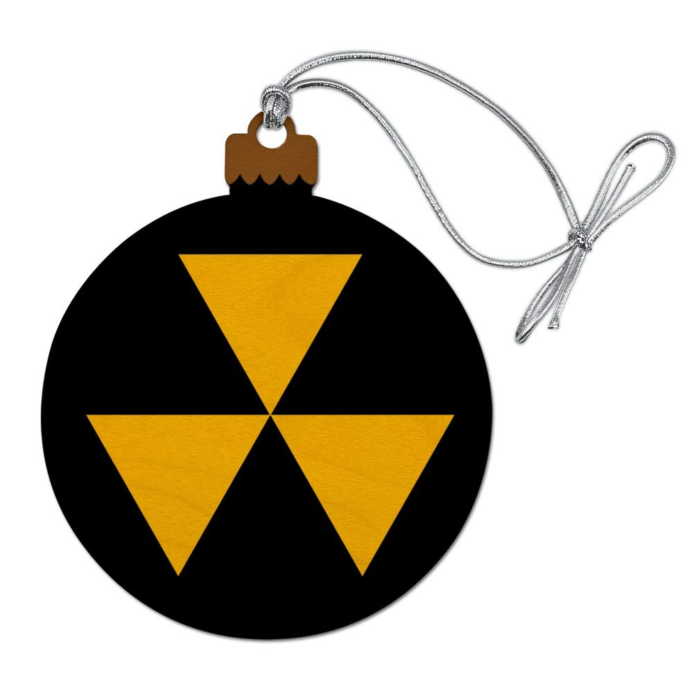 GRAPHICS & MORE Fallout Shelter Civil Defense Symbol Radioactive Radiation Safe Zone Wood Christmas Tree Holiday Ornament