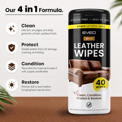 EVEO Leather Wipes 4-in-1 2 Pack