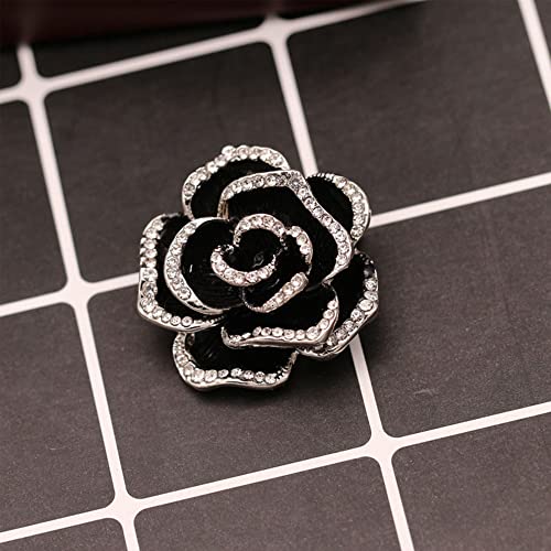 Image of Women Camellia Flower Pearl Enamel Brooch Pins for Ladies Jewelry Fashion