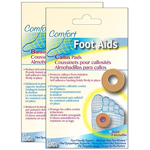 FootMatters Comfort Foam Callus Pads - Includes 12 Pads - Cushions & Protects Against Callus & Corns