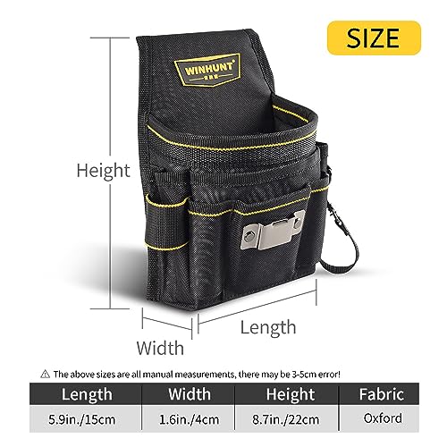 WINHUNT Tool Belt Pouch, Electrician Pouch 18 Pocket with Adjustable Nylon Belt 15x4x22cm Black (18 Pockets) 2 WINHUNT Tool Belt Pouch, Electrician Pouch 18 Pocket with Adjustable Nylon Belt 15x4x22cm Black (18 Pockets) - Image 2