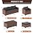 UDPATIO 6 Piece Patio Furniture Set 7 Seats Wicker Outdoor Furniture Set, Thick Cushions Patio Couch Chair with Ottoman & Storage Table for Porch, Balcony