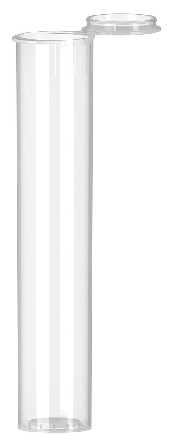 98mm Pre-Roll Tubes 1000 Clear - Pop Top Cigarette Containers with Caps, Smell Proof & Waterproof Plastic Cigar Holder