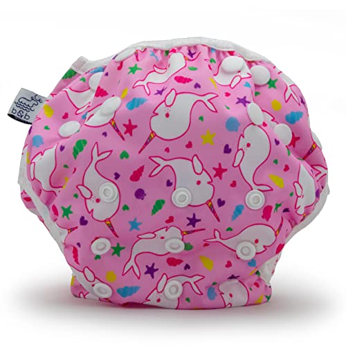 Image of Reusable Baby Swim Diapers (Sizes N–5) – Adjustable, Easy-Wash Nageuret Reusable Swim Diaper Kids Soft, Breathable, Waterproof Swim Wear for Baby & Newborn! (Sea Friends)