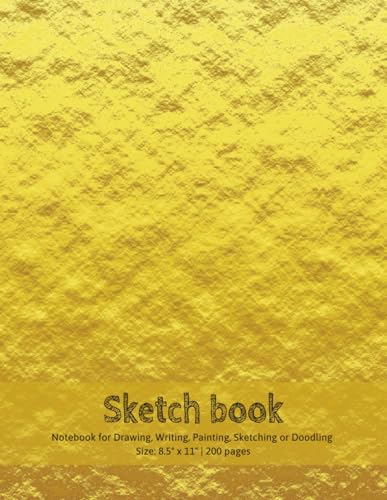 Gold texture Cover Sketch Book: Notebook for Drawing, Writing, Painting, Sketching or Doodling | 8.5" x 11" | Size: 200 pages image 2