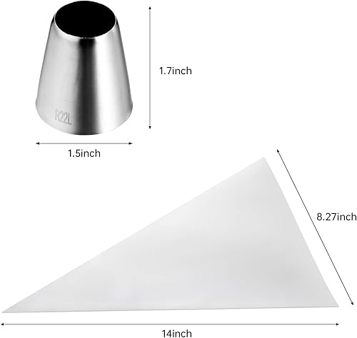 Miniatura 3 de Kasmoire Kit de decoración de pasteles de 8 piezas con 10 bolsas de tuberías desechables para principiantes