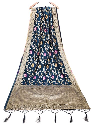 Image of TRENDMALLS Women's Jacquard Silk Ethnic Patola Floral Design Dupatta Ethnic Motif Pattern