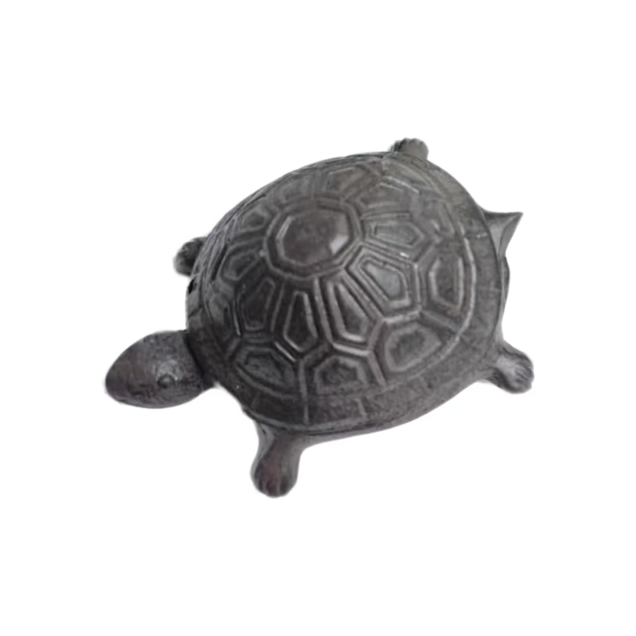 Mounteps Cast Iron Turtle Key Holder - Hidden Key Storage Box for Garden, Yard Outdoor Decor (Dark Brown)