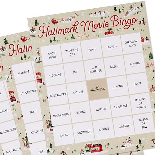 Tablero de Bingo Navideño de Películas del Canal Hallmark (6 diseños, 102 hojas), regalo para fanáticos miniatura 6