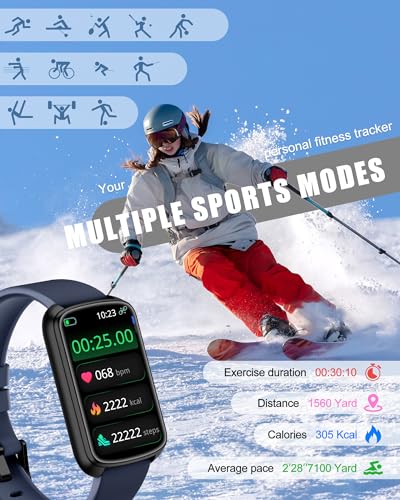 Fitness Tracker, Smart Watch for Women Men with 24/7 Heart Rate/Blood Pressure/Blood Oxygen Monitor,Sleep Tracker,Step & Calorie Counter, IP68 Waterproof Fitness Watches Compatible with Android&iPhone - Image 5