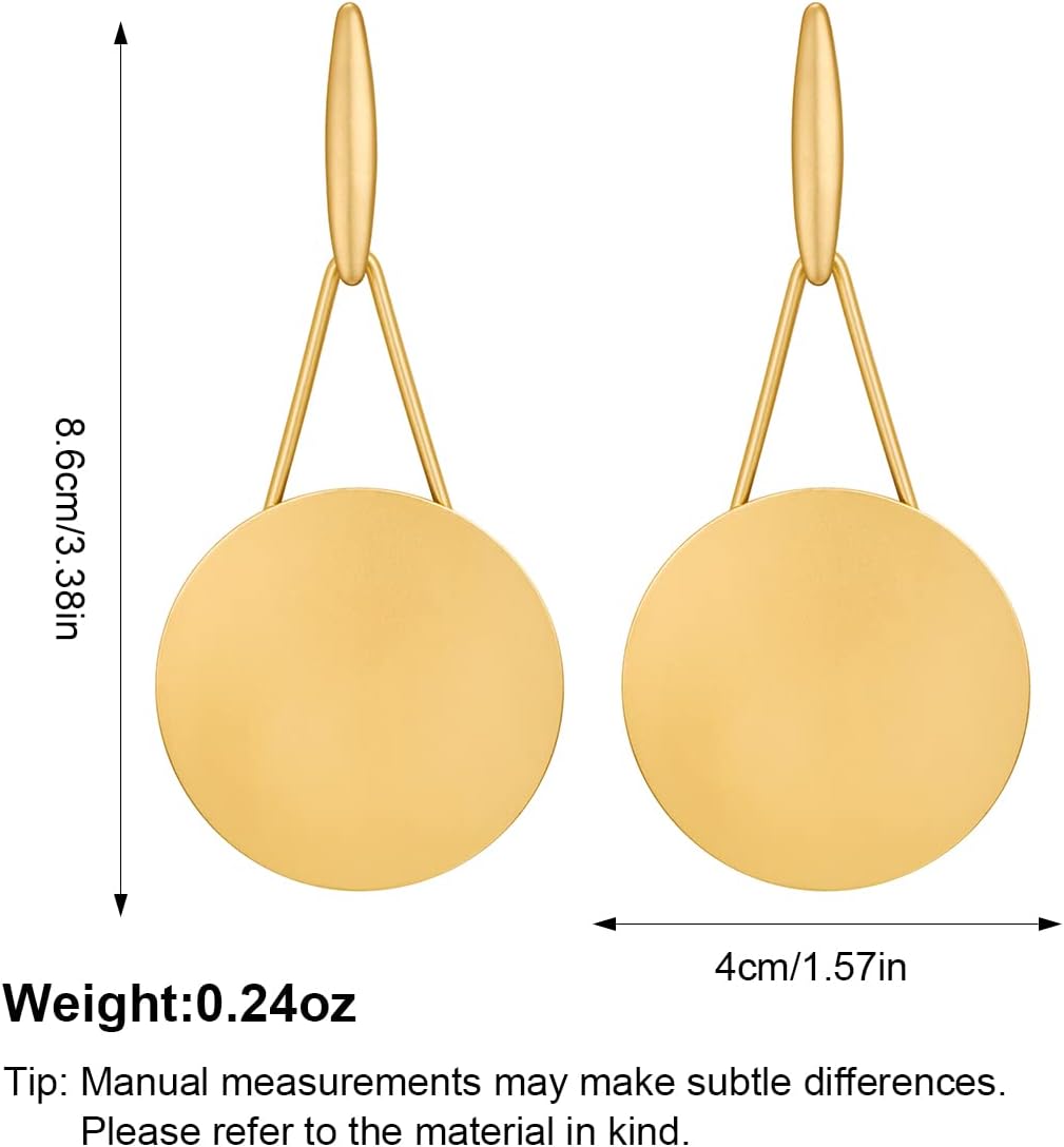 MUYAN Fashion Large Disc Geometric Dangle Earrings for Women Statement Dangle Earrings Geometric Drop Earrings - Image 5