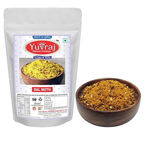 Image of Yuvraj Food Product Dal moth (Dal biji) bikaneri Namkeen (250 Gm x 2) pack