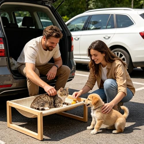 Generico Ausziehbares Hundesofa | Hundehütte aus Holz für den Außenbereich | für Schlafsaal, Apartment, Schlafzimmer, Haus, Balkon und Terrasse-9