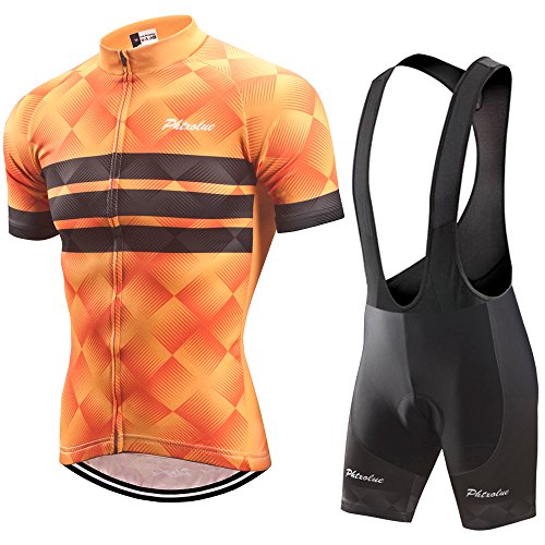 Image of Cycling Kits for Men Cycling Jersey Set Uniform Clothes Bike Bicycle Shirt+3D Gel Pad Cushion Bibs Shorts