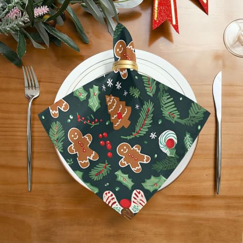 Servilletas de Tela Navidad con Diseño de Hombre de Jengibre miniatura 3