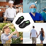 Chef Shoes for Men Women Non-Slip Oil Resistant Kitchen Shoes, Waterproof Food Service Work Clogs for Restaurant & Catering - Comfortable Safety Shoes(Black,42/43) - Image 2