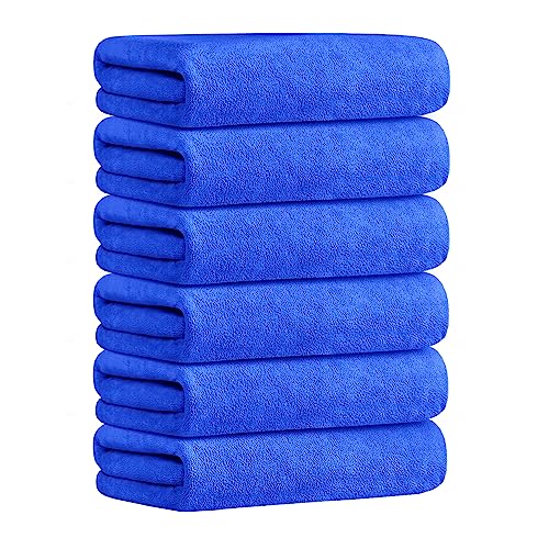 Image of JML Microfiber Bath Towels, Bath Towels Set 6 Pack (30 inch x 60 inch) - Extra Soft and Absorbent, Quick Drying, Multipurpose Use as Bath Fitness Towel, Sports Towels, Yoga Towel, Dark Blue