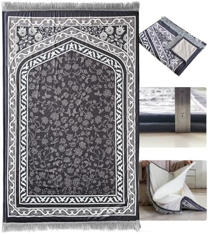 Muslim Prayer Mat, 2-in-1 Machine Washable Prayer Rug with Remova...