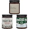 Christmas Spirit Drunken Saint Nick Frosted Fir 3 Pack Winter Candles Arctic Wicks Coconut Beeswax Candles 9oz Amber Jar Farmhouse Candles Non Toxic Clean Burn 100 USDA Certified Biobased