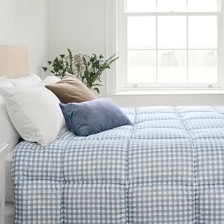 Night Lark - Coverless Duvet - 10.5 Tog - Double - Gingham Collection - Luxury Bedding - Hypoallergenic - Machine Washable - Dusk Blue