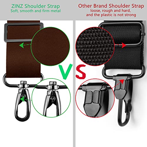 Image of ZINZ 79 inch Shoulder Strap, Extra-thick Fixed Cushion Pad and Dual Clasps Universal Replacement Strap with Metal Swivel Hooks for Laptop Bags, Luggage Bags, Camera, Crossbody (200cm,Brown)