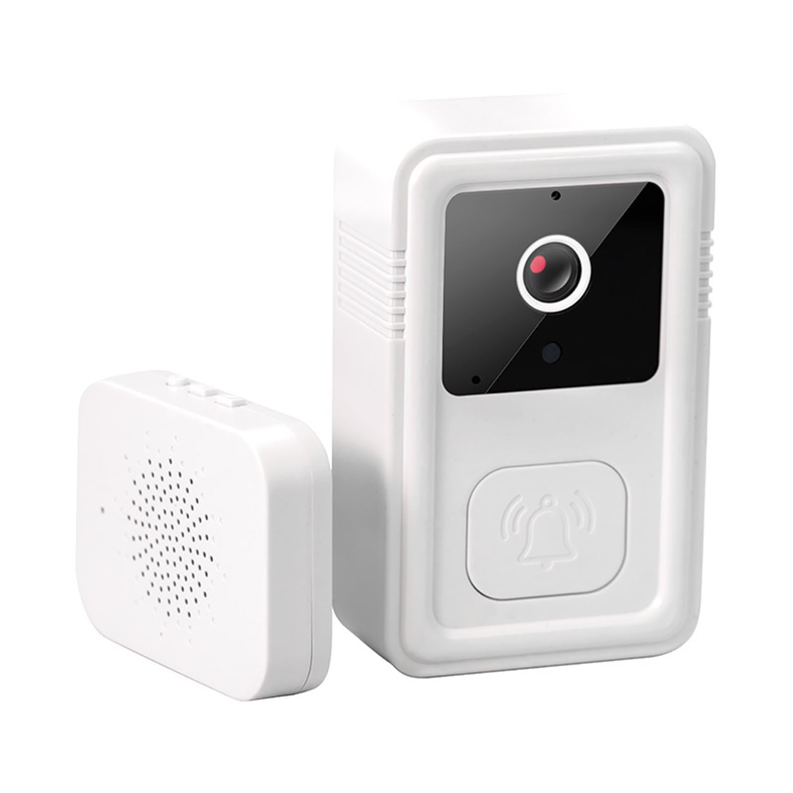 Yixannx White Wireless Video Doorbell With Camera Offering High-Definition Infrared Automatic Snapshot And Cloud Storage Solutions Wireless Doorbell Camera,