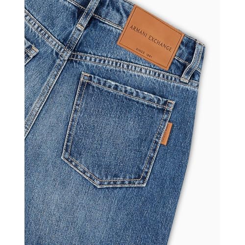 Armani Exchange Women's Relaxed Fit Rigid Cotton Indidgo Denim2