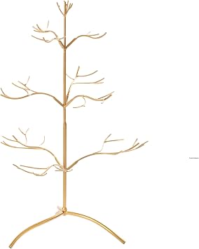 TRIPAR 25 Inch Gold Metal Ornament Display Tree Jewelry Organizer