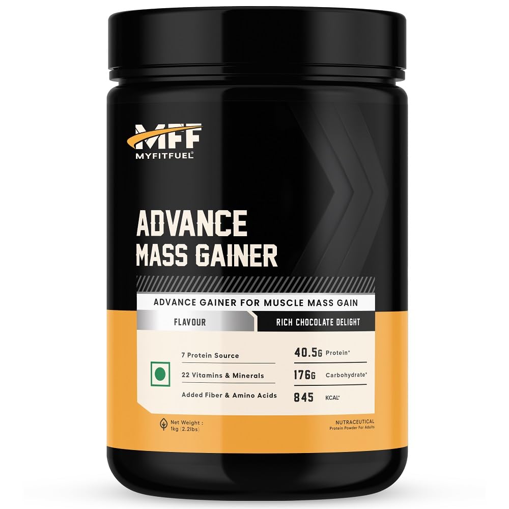 MyFitFuel Advance MFF Mass Gainer (3:1 Carb Protein Ratio) | 1Kg, 26 Servings (Rich Chocolate Delight)-image-13