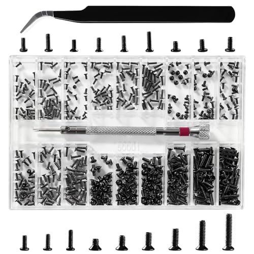 Lyeteung 500 Pièces 18 Tailles M1.2/M1.4/M2 Kit de Vis de Réparation Minuscule, Micro Visserie,...
