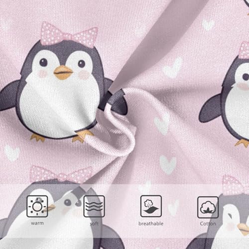 Wusikd Cute Penguins Girls' Underwear Cotton Bows Pink Girls Briefs Soft Toddler Underwear 2T3