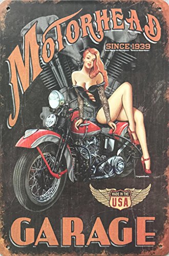 Kustom Factory - Placa de acero pintado, diseño de gato