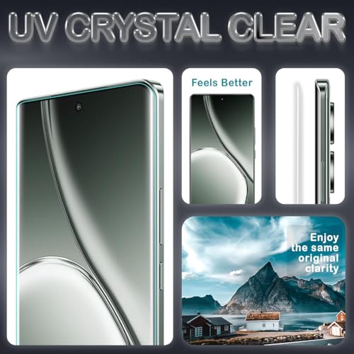 Image of SHILD - (Pack of 1 Curved Tempered Glass Screen Protector for Realme GT 6 / Realme GT 6T | UV Full Adhesive Glass | 9H Hardness | HD Clarity | Fingerprint Sensor Compatible