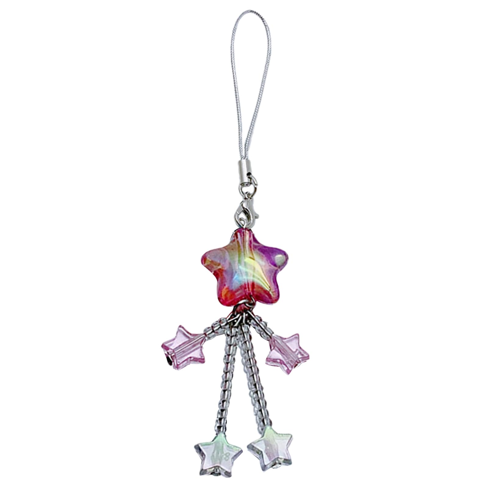 NEWFT Star Bead Tassels Pendant Phone Charm Chain Strap Bag Decoration Lanyard
