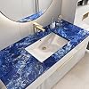 Livelynine Peel and Stick Countertops 24x394in Blue White Marble ...
