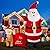GIFTFIND 7Ft Christmas Inflatable Santa Clau Built-in LED Lights, Outdoor Decoration Santa with Reindeer and Christmas Ball Blow Ups, Holiday Xmas Inflatables Decor for Lawn Yard Garden Outhouse Party