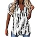 Summer Womens Short Sleeve Wavy V Neck Floral Printed Button Shirts Top Casual Loose Shirts Tee Blouse Hauts Manches Longues pour Femmes Soirée Mode